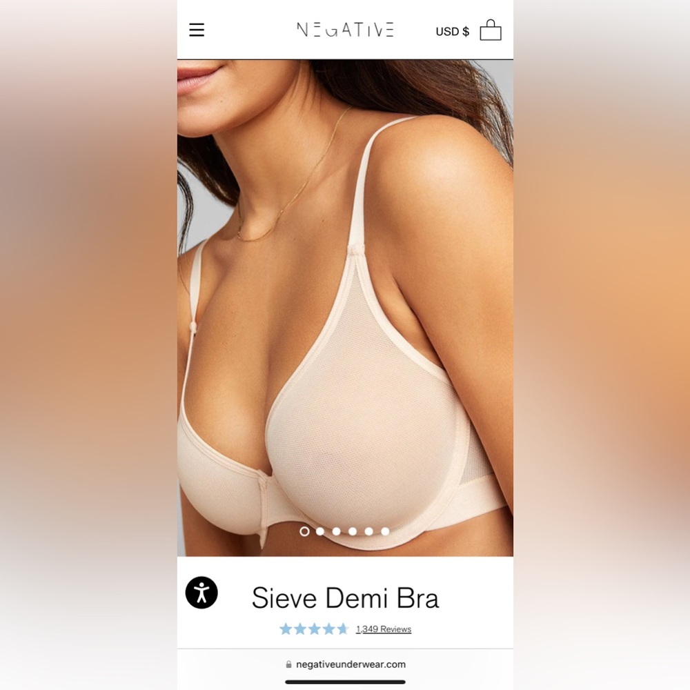 Negative Underwear Demi Sieve Bra in Peach